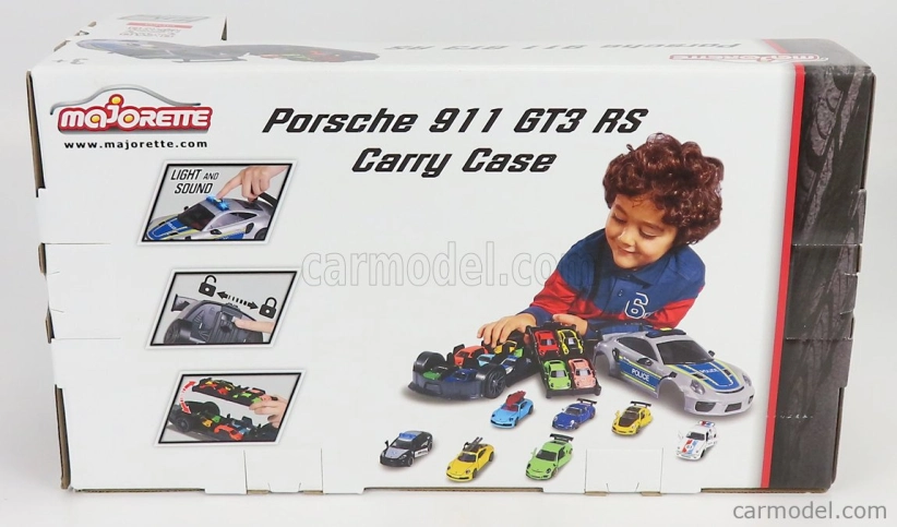 Majorette Porsche 911 991 Gt3 Rs Coupe Polizei 2013 + 911 Gt3 Rs 1/64 Scale 1:16 Stříbrná Modrá