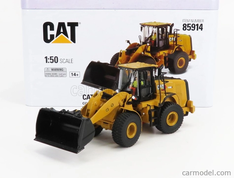 Dm-models Caterpillar Cat950m Ruspa Gommata - Scraper Tractor Wheel Loader 1:50 Žlutá Černá
