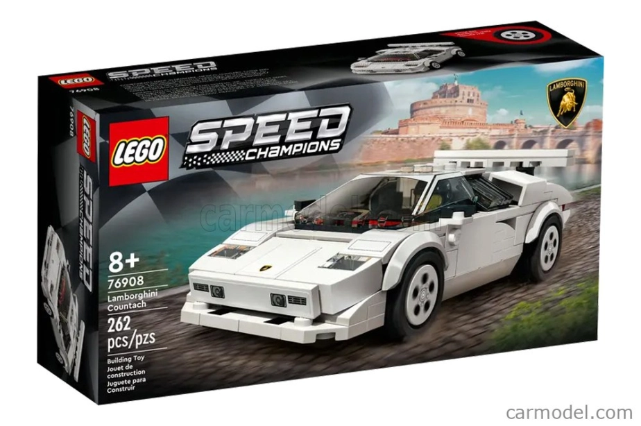 Lego Lamborghini Lego Speed Champion - Countach 5000 1988 - 262 Pezzi - 262 dielikov biela