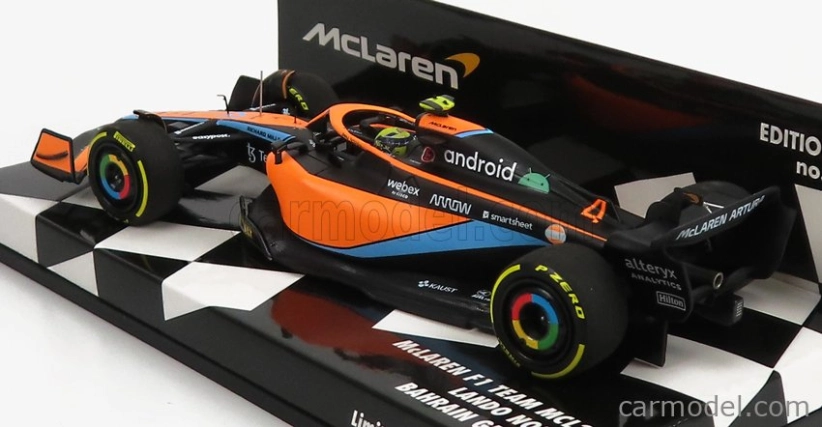 Minichamps Mclaren F1 Mcl36 Team Mclaren N 4 Bahrain Gp 2022 Lando Norris 1:43 Oranžová Světle Modrá