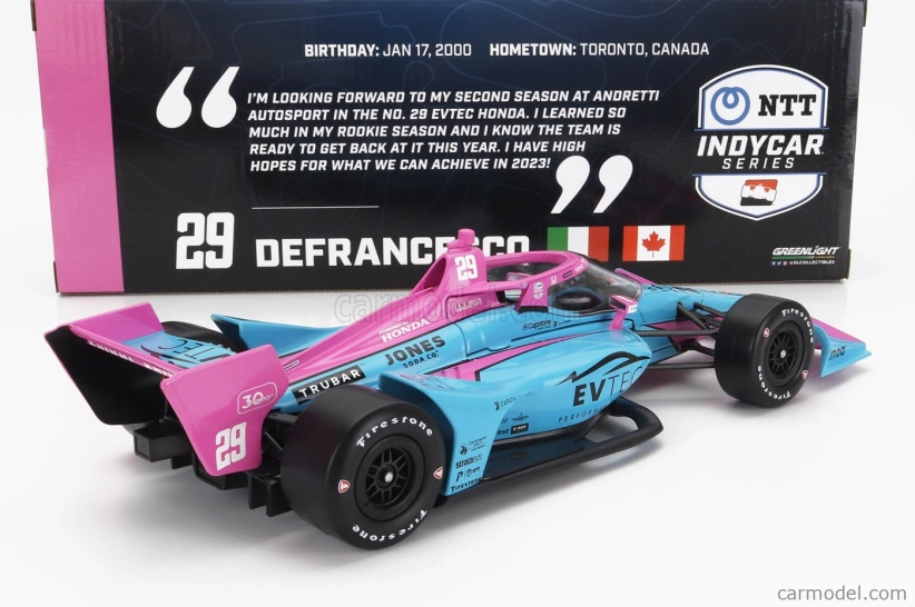 Greenlight Honda Team Andretti Autosport N 29 1:18, modrorůžová