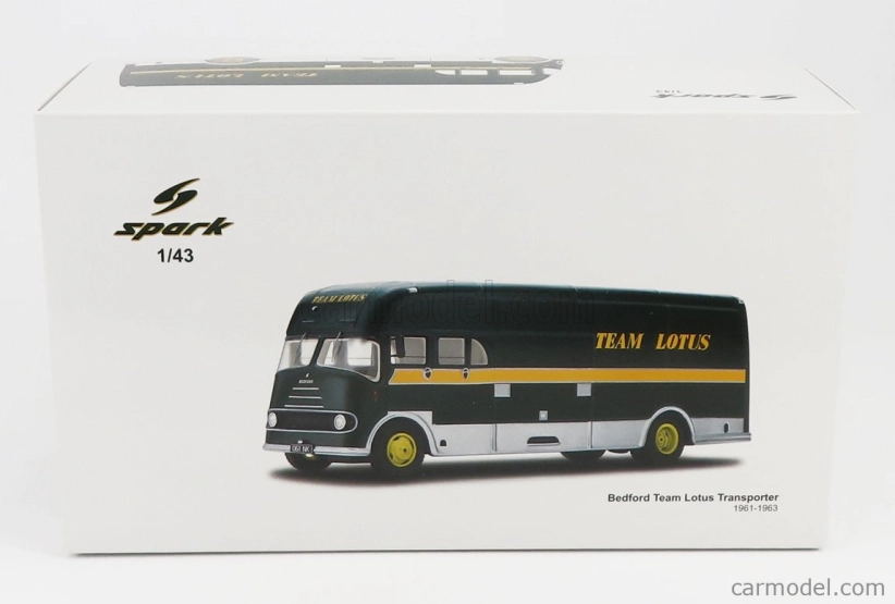 Spark-model Bedford Truck Team Lotus Car Transporter 1961 1:43 Zelená Žlutá Stříbrná