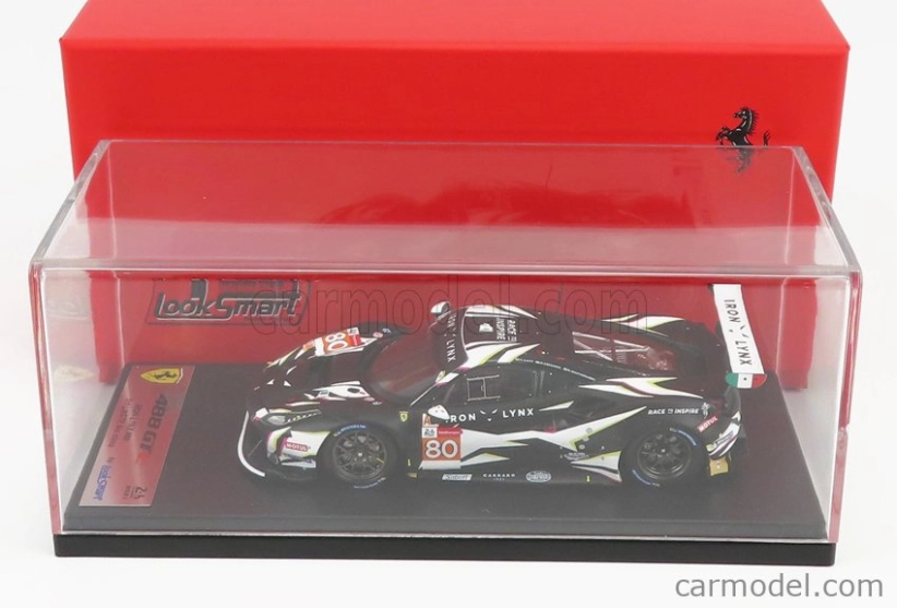 Looksmart Ferrari 488 Gte Iron Lynx Team N 80 3rd Gte-am Class 24h Le Mans 2021 Matteo Cressoni - Callum Ilott - Rino Mastronardi 1:43 Matná čierna biela