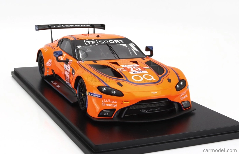 Spark-model Aston martin Vantage Amr 4.0l Turbo V8 Team Ort By Tf N 25 2nd Lmgte Class 24h Le Mans 2023 A.al Harthy - M.dinan - C.eastwood 1:18 Orange