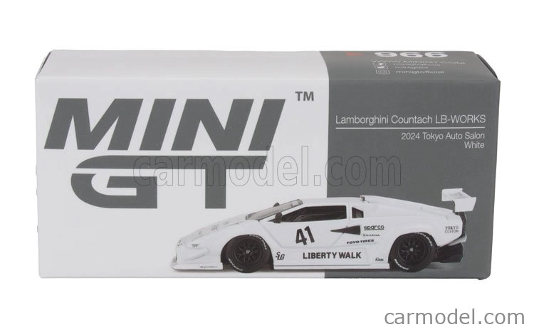 Mini-gt Lamborghini Countach N 41 Jdm Style Lb Works Auto Salon Tokyo Lhd 2024 1:64 Biela