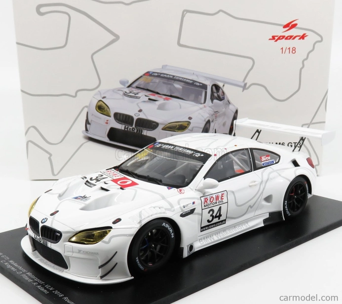 Spark-model BMW 6-series M6 Gt3 Team Walkenhorst Motorsport N 34 Vln Round 9 2018 C.krognes - D.pittard 1:18 Bílá