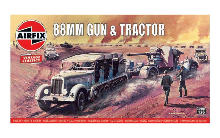 Airfix 88 mm Gun s SdKfz7 Tractor (1:76) (Vintage)