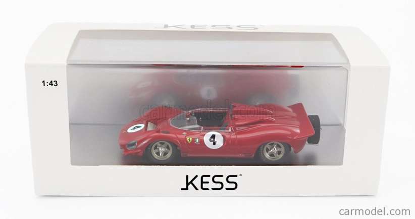 Kess-model Ferrari 350 P4 Spider Can-am S/n0858 N 4 Tasman Gp Longford 1968 C.amon 1:43 Red