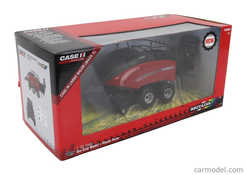Britains Case-ih Trailer Ln434 Veľký lis - 1:32 Červená čierna
