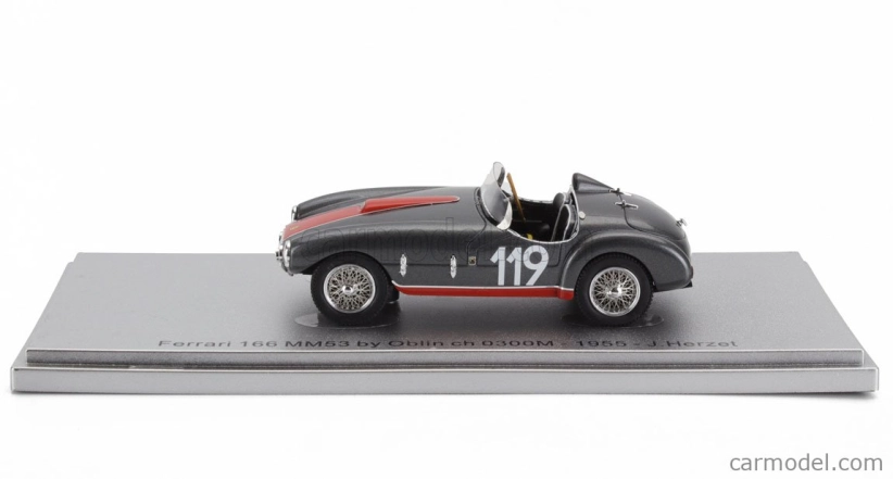 Kess-model Ferrari 166 Mm53 Spider Barquette Ch.0300m Vignale By Oblin N 119 Winner Coppa Sar 1955 1:43 Šedá Červená