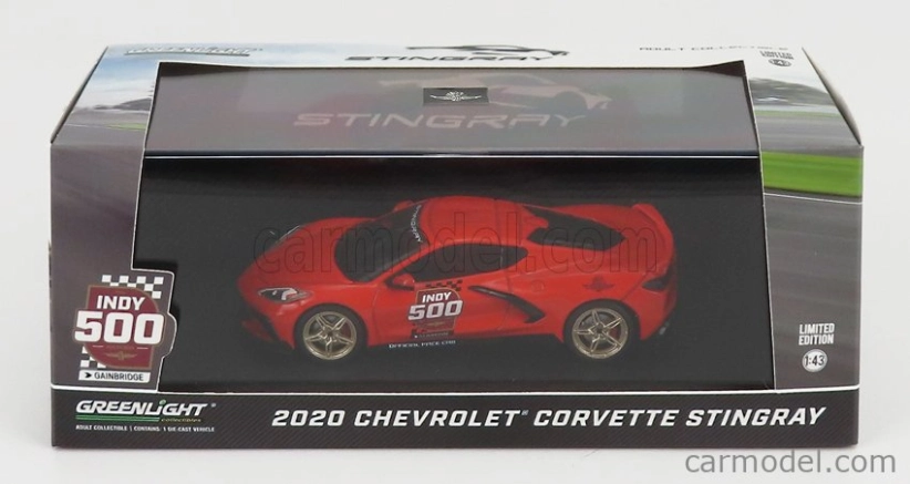 Greenlight Chevrolet Corvette C8 oficiálne Pace Car Indianapolis 500 Mile Race 2020 1:43 červená