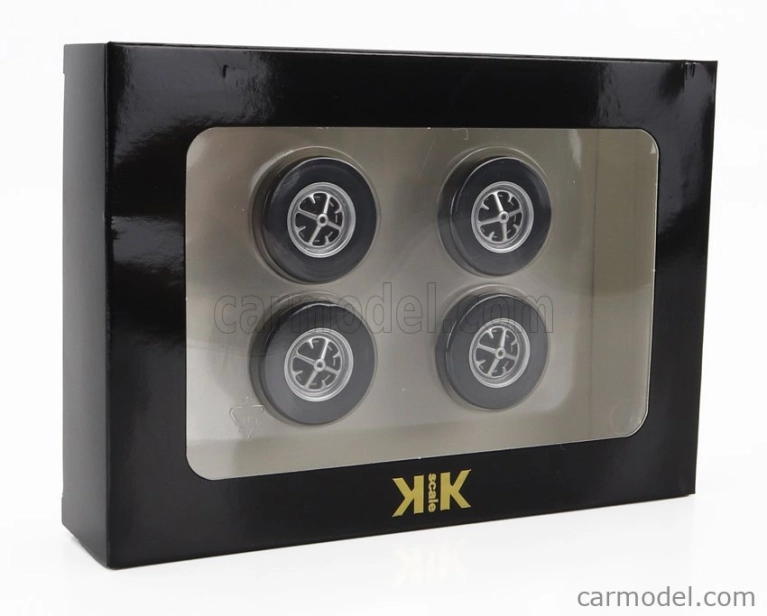 Kk-scale Accessories Set 4x Wheels And Rims For Ford Taunus Gt Coupe 1971 1:18 Černá Stříbrná