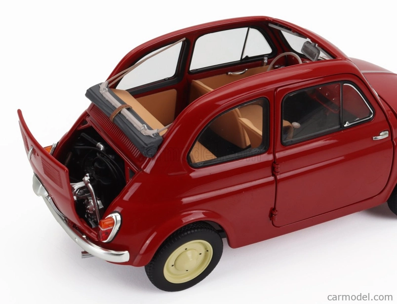 Kyosho Fiat 500 D Cabriolet Open 1960 1:18 Rosso Corallo - Červená