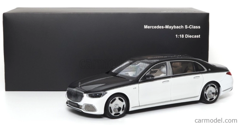 Almost-real Mercedes benz S-class S600 V12 Biturbo Maybach 2021 1:18 Bílá Černá
