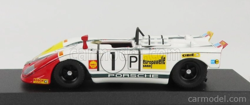 Najlepší model Porsche 908/02k Flunder N 1 1000km Nurburgring 1970 G.larrousse - H.marko 1:43 Biela červená žltá