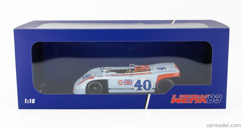 Werk83 Porsche 908/03 Spider Team John Wyer Automotive Engineering Gulf N 40 2nd Targa Florio 1970 Pedro Rodriguez - Leo Kinnunen 1:18 Světle Modrá Oranžová