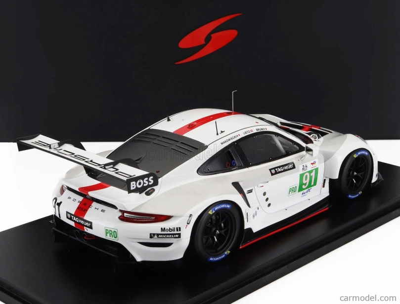 Spark-model Porsche 911 991-2 4.2l Team Porsche Gt N 91 Winner Lmgte Pro Class 24h Le Mans 2022 Gianmaria Bruni - Richard Lietz - Frederic Makowiecki 1:18 Bílá Šedá Červená