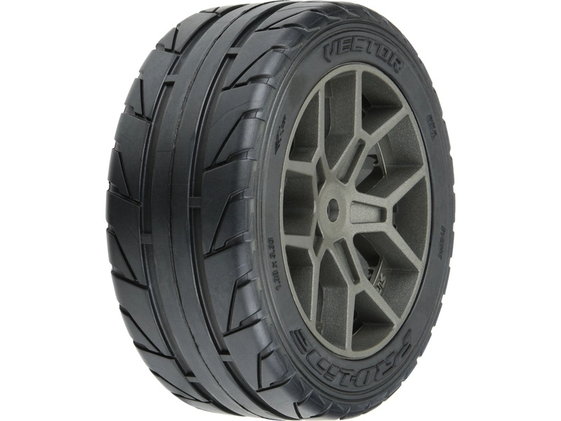Kolesá Pro-Line 2,4", pneumatiky Vector S3 35/85 Belted, disk sivý H12 (2)