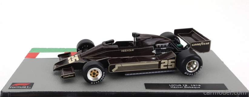 Edicola Lotus F1 78 N 25 Sezóna 1978 Hector Rebaque 1:43 Tmavohnedá zlatá