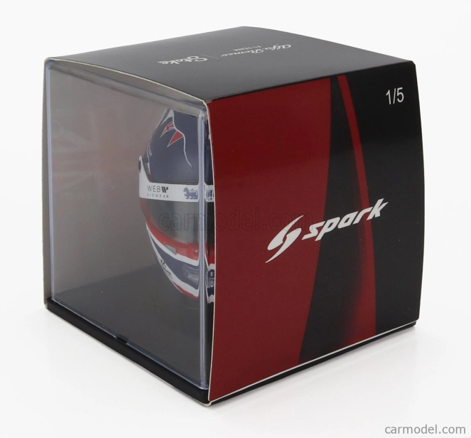 Spark-model Bell helmet F1 Casco Helmet Alfa Romeo C43 Team Stake N 77 British Gp 2023 Valtteri Bottas 1:5 Modrá Červená Bílá