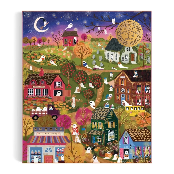 Galison Fóliové puzzle Joy Laforme Strašidelná dedina 1000 dielikov