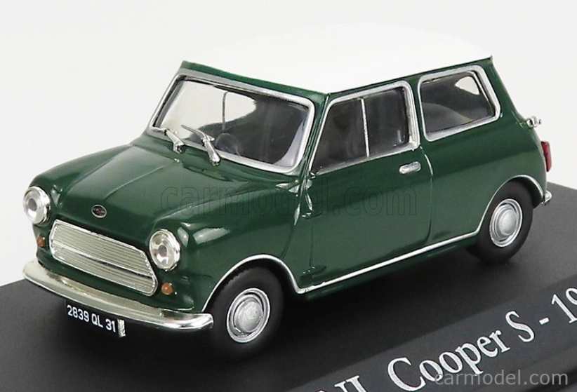 Edicola Mini Cooper S 1967 - Con Vetrina - With Showcase 1:43 Zelená Bílá