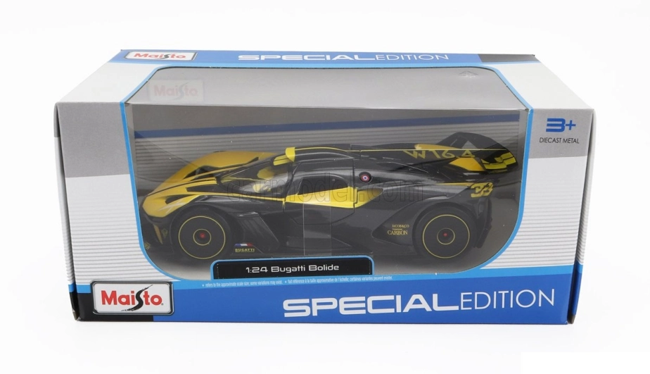 Maisto Bugatti Bolide W16 8.0 Four-turbo 1850hp 500km/h 2020 1:24 Žlutá Černá