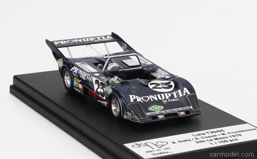 Trofeu Lola T296 2.0l S4 Team Pronuptia N 23 24h Le Mans 1979 Bruno Sotty - Gerard Cuynet - Marc Frischknecht 1:43 Černá Bílá