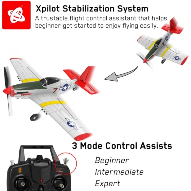 RC lietadlo S-idee Volantex Mustang P51 RC Gilder