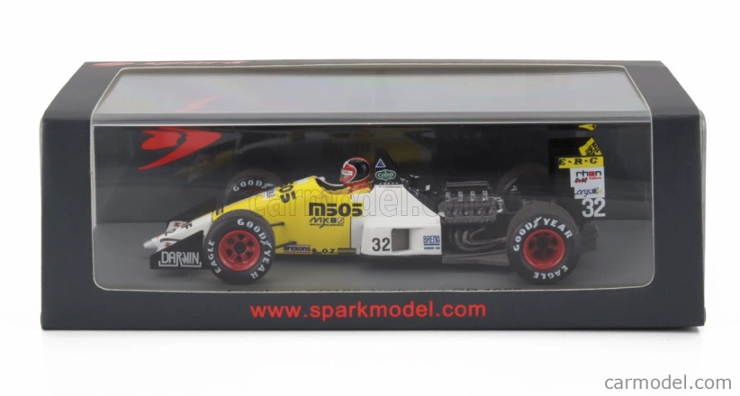 Spark-model Eurobrun F1  Er188 N 32 Australian Gp 1988 Oscar Larrauri 1:43 Žlutá Bílá Černá