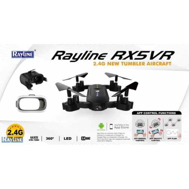 RC dron Rayline X5VR s VR okuliarmi, čierna