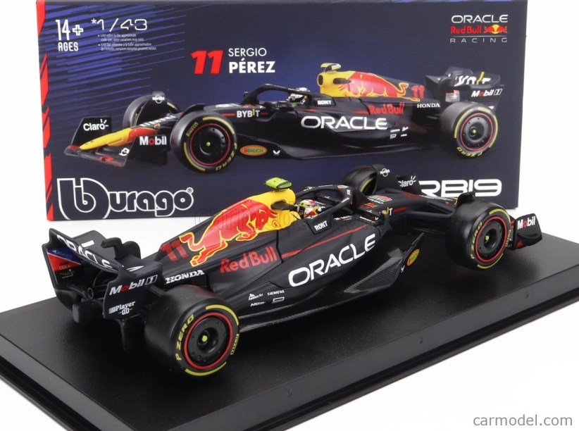 Bburago Red bull F1 Rb19 Team Oracle Red Bull Racing N 11 1:43, tmavomodrá