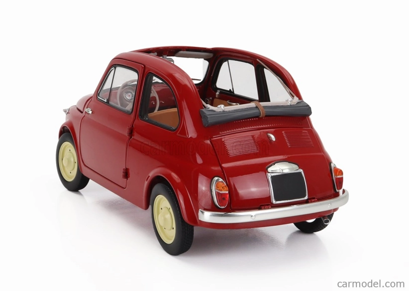 Kyosho Fiat 500 D Cabriolet Open 1960 1:18 Rosso Corallo - Červená