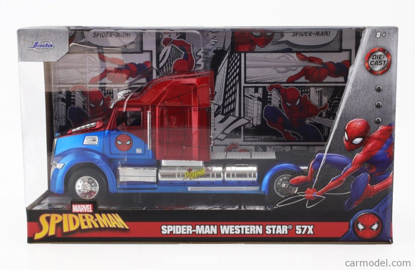 Jada Western star 57x ťahač Spiderman 2009 1:24 Modrá červená