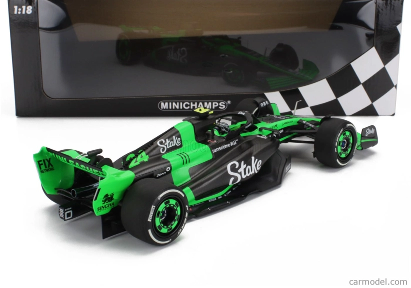 Minichamps Sauber F1 C44 Team Stake Kick N 24 Sezóna 2024 Zhou Guanyu 1:18 Zelená čierna