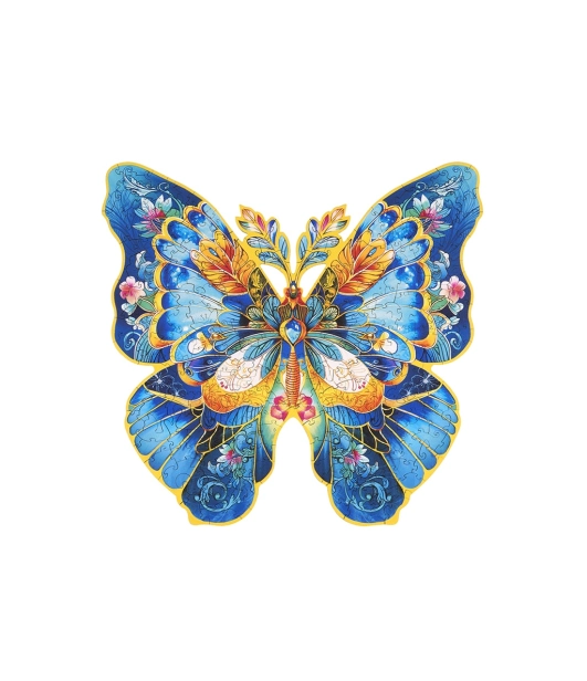 RoboTime Drevené puzzle Motýľ Morpho Helena