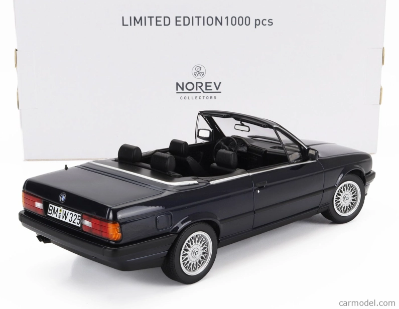Norev BMW radu 3 325i (e30) Cabriolet otvorený 1991 1:18 Modrá