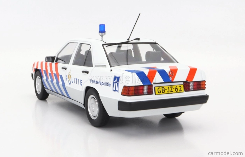 Triple9 Mercedes benz 190e (w201) N 67 Police Dutch 1993 1:18 Bílá Modrá Červená