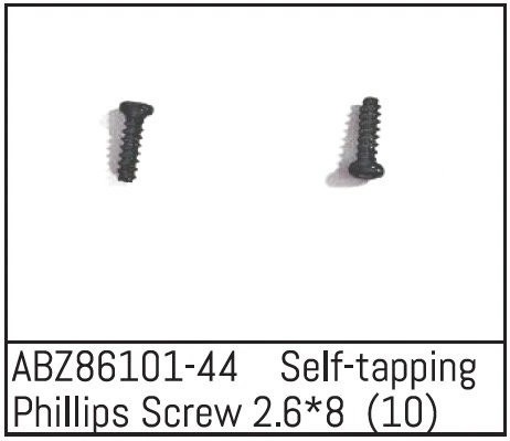 ABZ86101-44 - Self-tapping Phillips Screw 2.6*8 - Mini AMT (10)