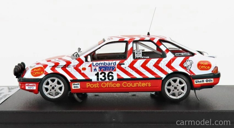 Trofeu Ford england Sierra Xr4x4 (nočná verzia) N 136 Rally Rac Lombard 1987 K.ridley - G.bradford 1:43 Biela červená