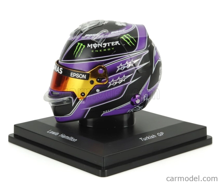 Spark-model Bell helmet Casco Helmet F1 Lewis Hamilton World Champion Team Mercedes Amg Petronas W11 N 44 Winner Turkish Gp 2020 - 7 Time World Champion 1:5 Fialová S Černou