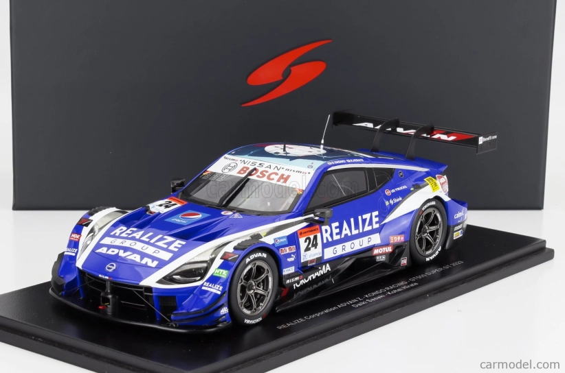 Spark-model Nissan Type Z Team Realize Advan Kondo Racing N 24 Gt500 Class Super Gt 2023 Daiki Sasaki - Kohei Hirate 1:18 2 Tones Blue White