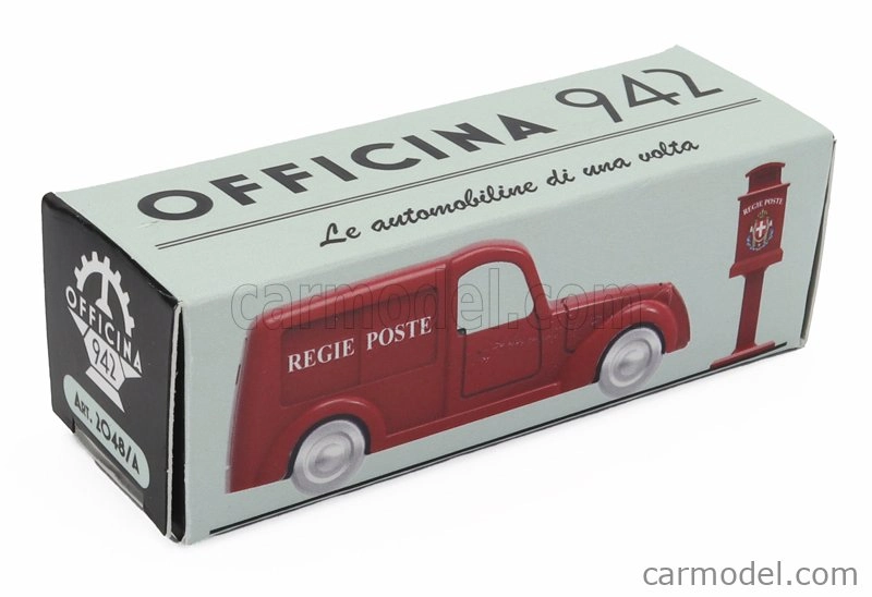 Officina-942 Fiat 508 C/1100 Van Furgone Viberti Regie Poste 1938 1:76 Red