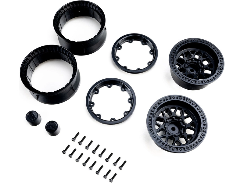 Axial disk kolesa 1.9" KMC Grenade Beadlock, čierny (2 ks)