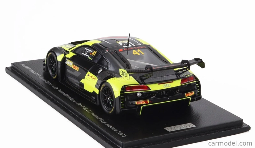 Spark model Audi R8 Lms Gt3 Team Audi Sport Asia Absolute N 41 7th Fia Gt World Cup Macau 2023 Christopher Haase 1:43 Yellow Black