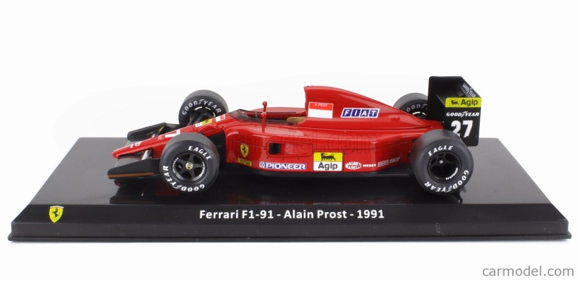 Edicola Ferrari F1 F1-91 N 27 Sezóna 1991 Alain Prost - Con Vetrina - s vitrínou 1:24 červená čierna