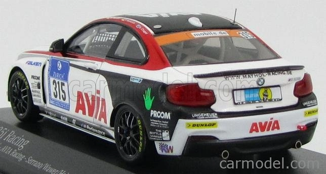 Minichamps BMW radu 2 M 235i Team Mathol Racing E.v. N 315 24h Nurburgring 2014 Serrano - Wawer - Chapel - Heinrich 1:43 Biela čierna