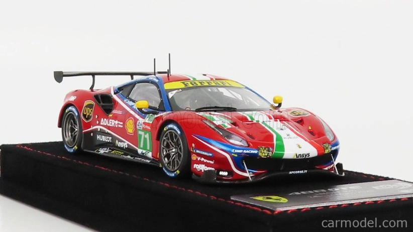 Bbr-models Ferrari 488 Gte Evo 3.9l Turbo V8 Team Af Corse N 71 Lmgte Pro Class 24h Le Mans 2020 S.bird - M.molina - D.rigon - Con Vetrina - S vitrínou 1:43 červená biela modrá