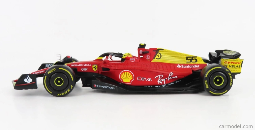 Bburago Ferrari F1-75 Scuderia Ferrari N 55 2022 Carlos Sainz 1:18, červená