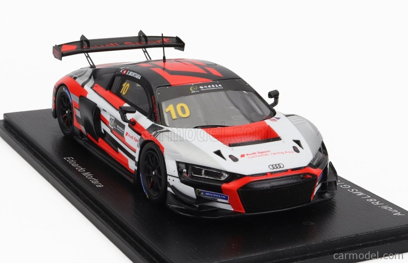 Spark-model Audi R8 Lms Gt3 Team Audi Sport Asia Absolute N 10 2nd Gt Cup Macau 2022 E.mortara 1:43 Bílá Červená